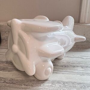 White Ceramic Airplane Decor
